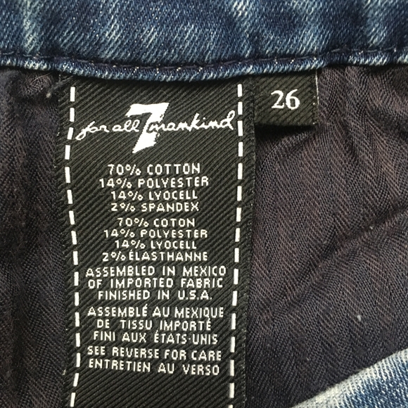 Seven For All Mankind The Ankle Skinny Jeans Sz 26 - Picture 6 of 6
